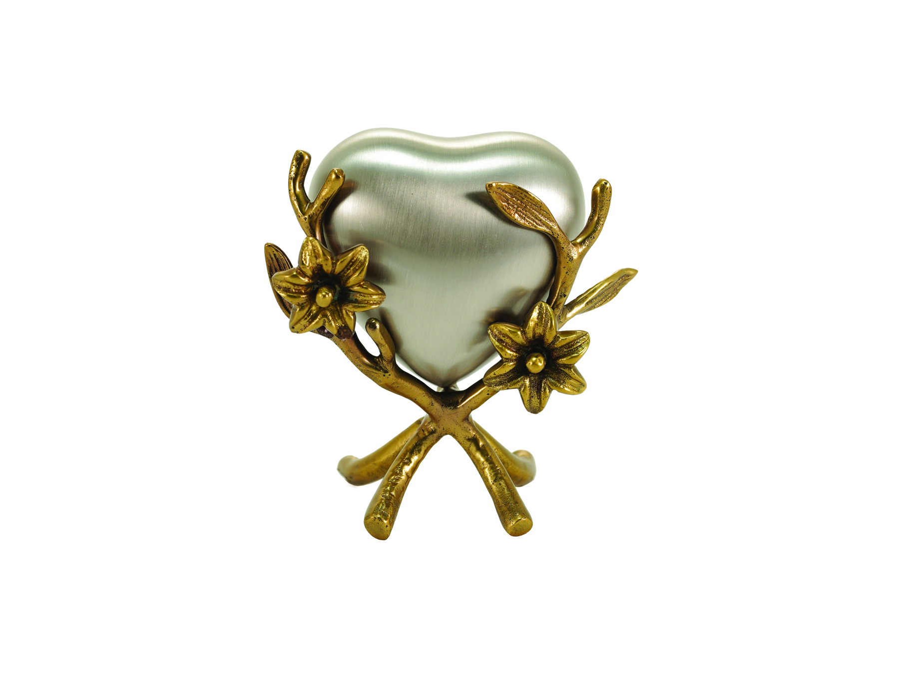 AU5320HS Windsong Lily Heart Stand Bronze with Pewter Heart